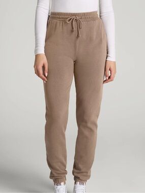 American Tall Women Sweatpants latte Wearever Fleece High-Waisted large Tall